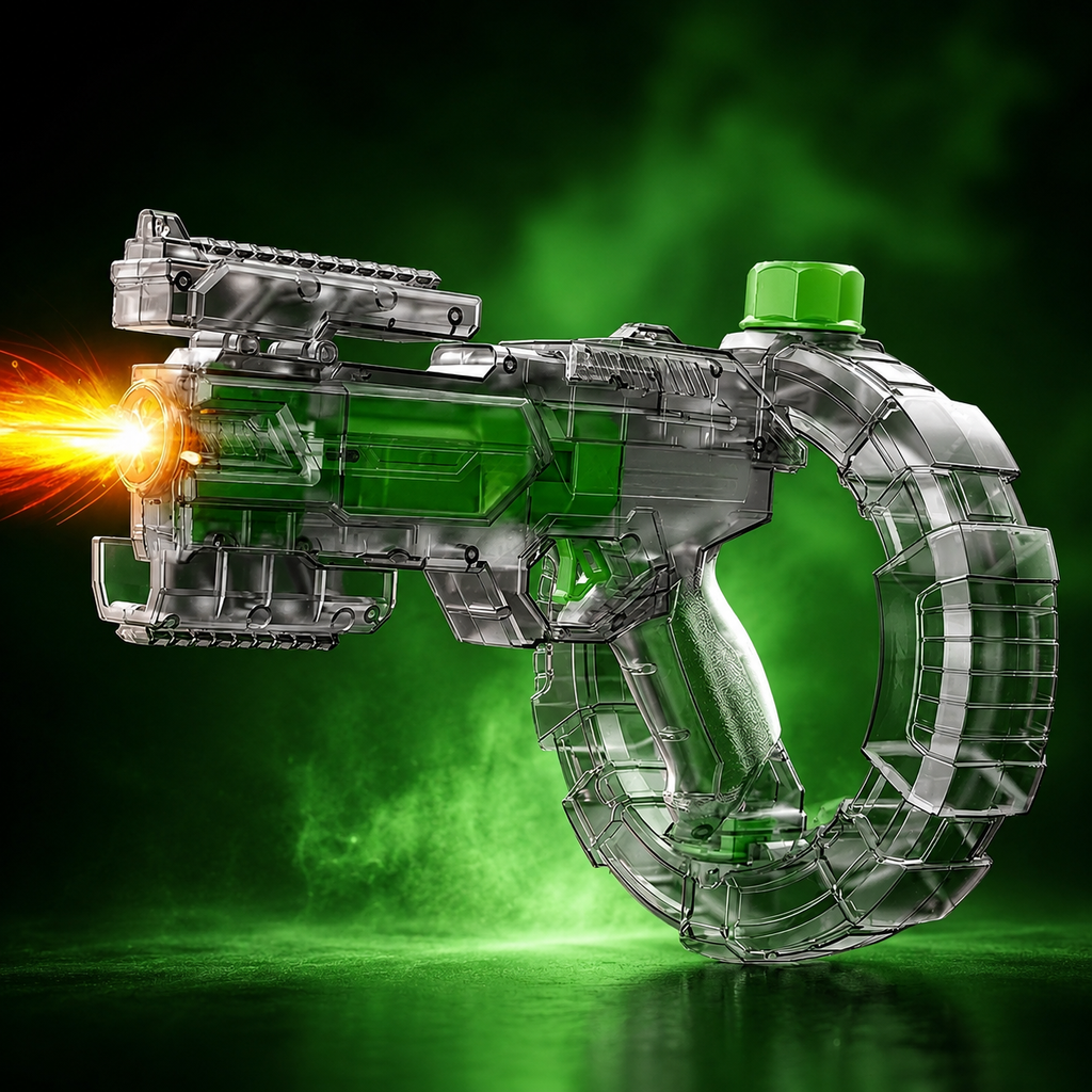 Pistolet à Eau Électrique — Design Futuriste, Tir en Continu