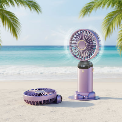 Mini Ventilateur Rechargeable — Écran LED, 5 Vitesses