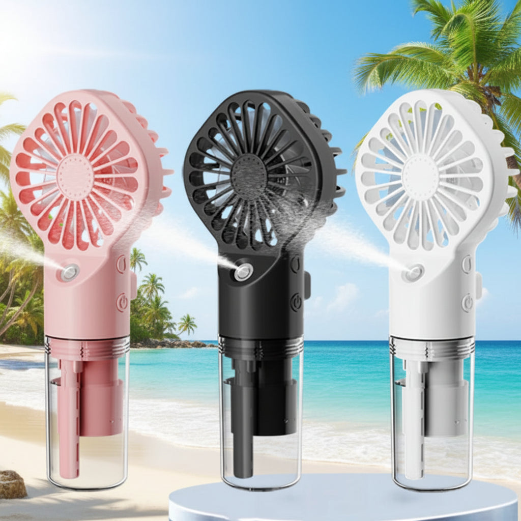 Mini Ventilateur Brumisateur — Vent et Brume Fraîche