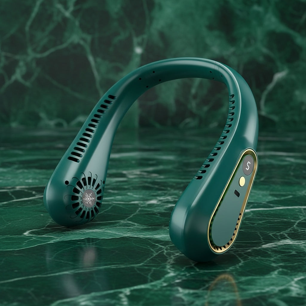 Ventilateur de Cou Sans Pales — Mains Libres, Écran Digital
