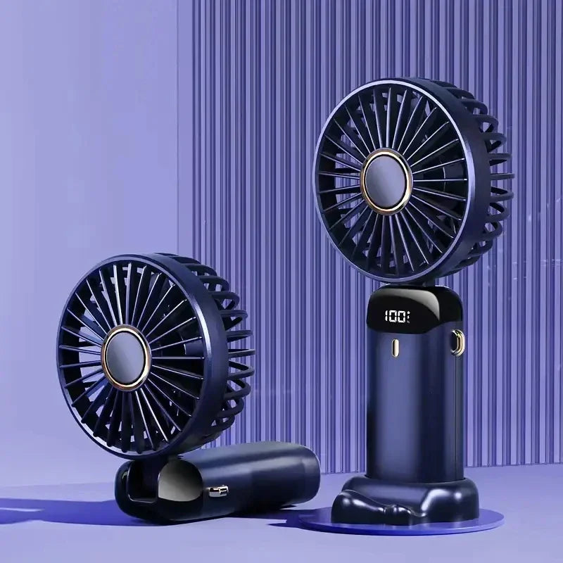 Mini Ventilateur Rechargeable — Écran LED, 5 Vitesses