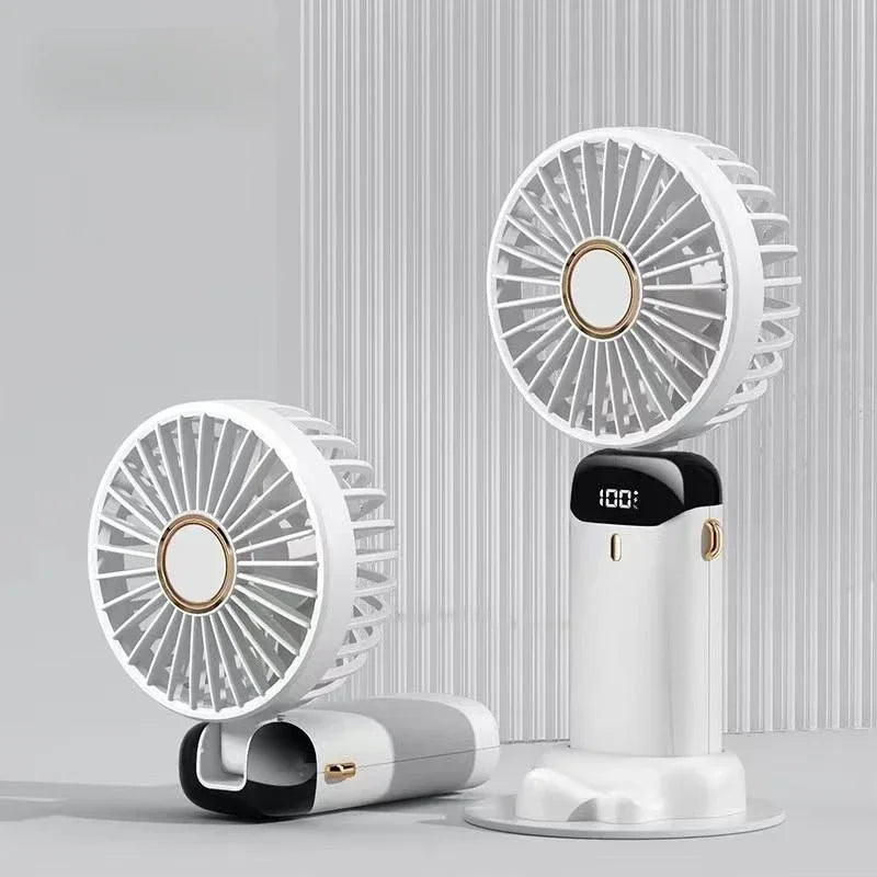 Mini Ventilateur Rechargeable — Écran LED, 5 Vitesses