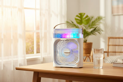 Mini Climatiseur 3-en-1 — Ventilateur, Humidificateur, Veilleuse