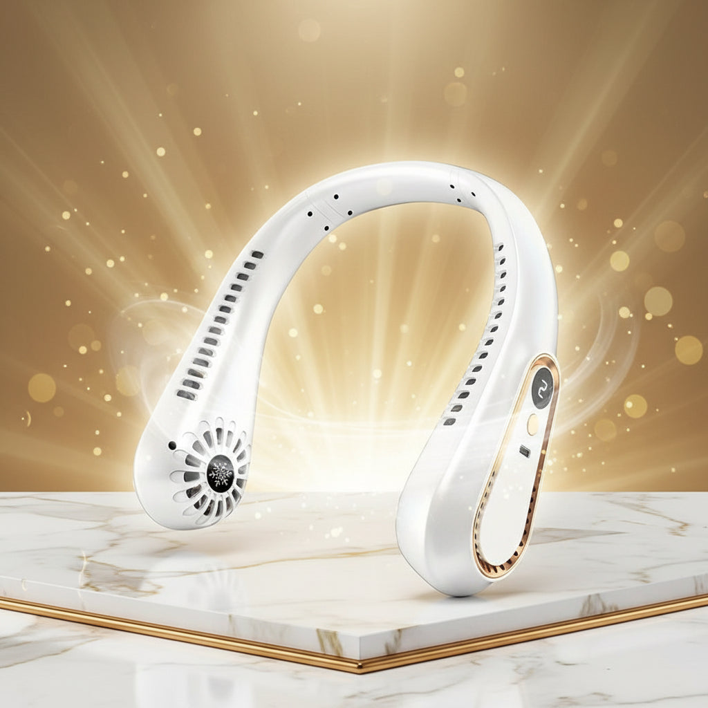 Ventilateur de Cou Sans Pales — Mains Libres, Écran Digital