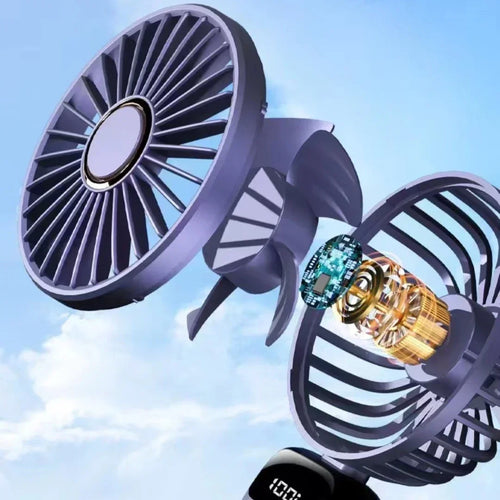 Mini Ventilateur Rechargeable — Écran LED, 5 Vitesses