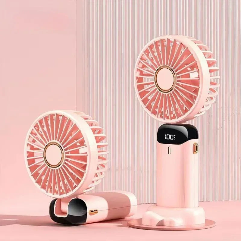 Mini Ventilateur Rechargeable — Écran LED, 5 Vitesses