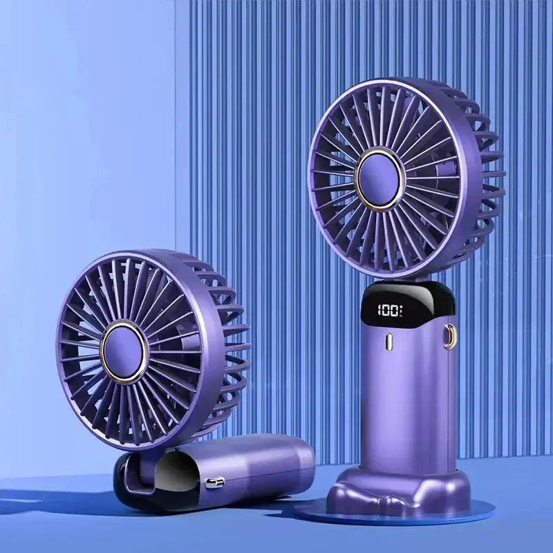 Mini Ventilateur Rechargeable — Écran LED, 5 Vitesses
