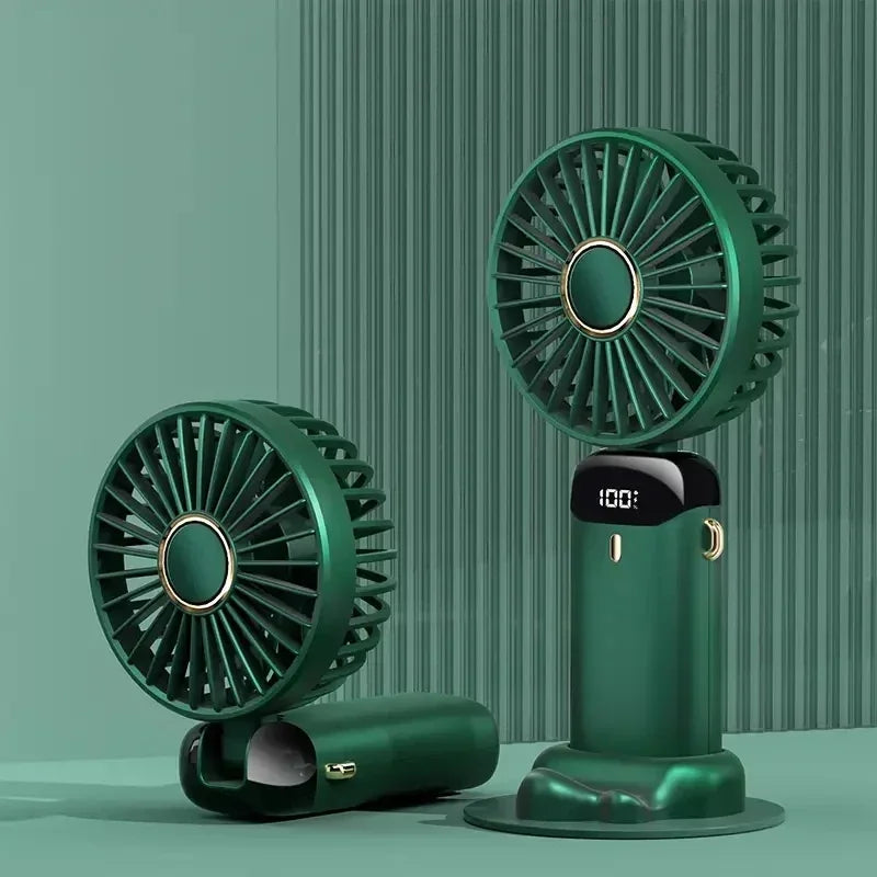 Mini Ventilateur Rechargeable — Écran LED, 5 Vitesses